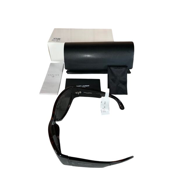 SAINT LAURENT  Cat Eye Injection Havana Grey 67 Mm Women S Sunglasses - Picture 6 of 9